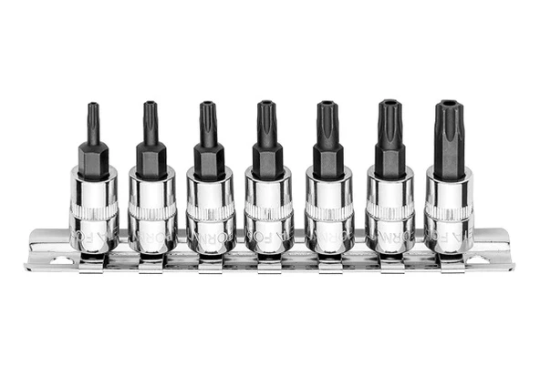 Ceta Form C08S-RTP7 7 Parça 1/4 " 5 Köşe Delikli TORX Uçlu Lokma Anahtar Takımı ürün görseli 1