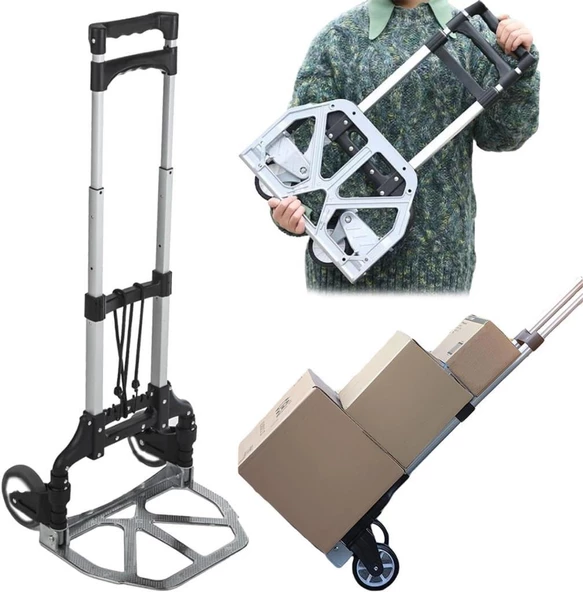 NEW-MAX Multi Fonksiyon Katlanır 70 Kg Kapasiteli Asma Aparatlı Portatif Koli Taşıma Aracı ürün görseli 1