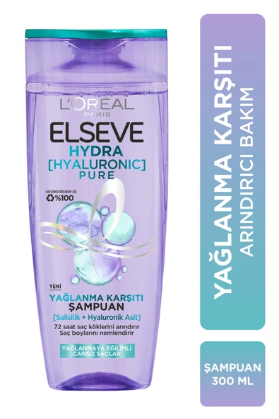 ELSEVE Hydra [hyaluronic] Pure Salisilik Asit Içeren Yağlanma Karşıtı Arındırıcı Şampuan 300ml ürün görseli 1