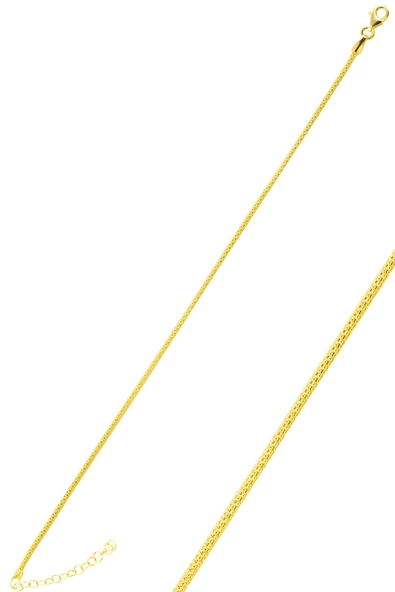 Gümüş altın yaldızlı popcorn zincir bileklik SGTL12573GOLD ürün görseli 1