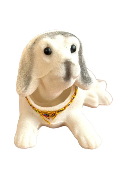 KAFA SALLAYAN KÖPEK ARABA SÜSÜ BEYAZ RENK 14 CM ürün görseli 1