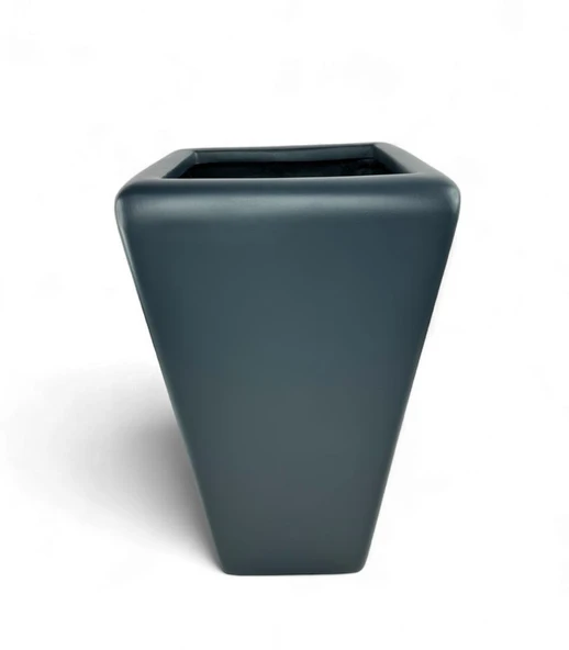 Nettenevime Fiber Saksı Antrasit Konik Vazo Dekoratif Saksı Fiberglas 30*30*50cm ürün görseli 1
