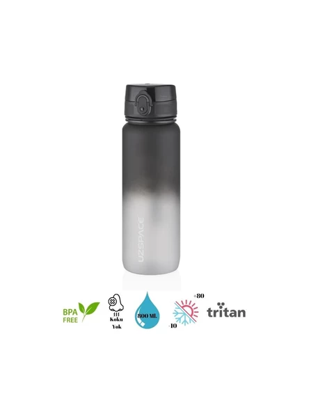 Uzspace Matara Tritan 800 Ml 3053-6 Black White - Resim 3