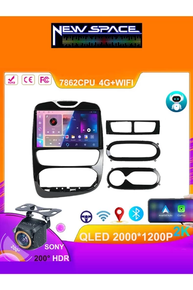 RENAULT CLİO 4 ANDROİD (2016-2019) UYUMLU 4GB RAM 64GB ROM CARPLAY MULTİMEDYA ürün görseli 1