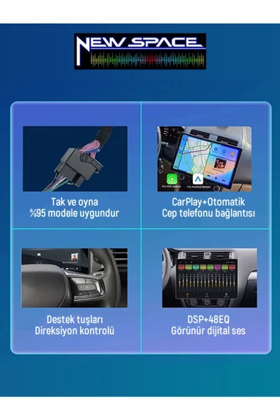 RENAULT CLİO 4 ANDROİD (2016-2019) 2GB RAM 32GB ROM CARPLAY MULTİMEDYA - Resim 2