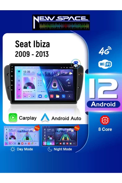 SEAT İBİZA OLD ANDROİD 4GB RAM 64GB ROM 8 ÇEKİRDEK CARPLAY NAVİGASYON MULTİMEDYA ürün görseli 1