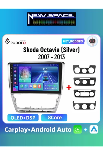SKODA OCTAVİA ANDROİD 4GB RAM 64GB ROM 8 ÇEKİRDEK CARPLAY MULTİMEDYA ürün görseli 1