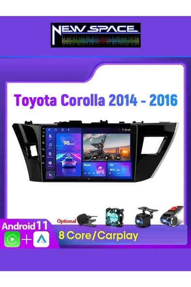 TOYOTA COROLLA ANDROİD 4GB RAM 64GB ROM 8 ÇEKİRDEK NAVİGASYON MULTİMEDYA ürün görseli 1