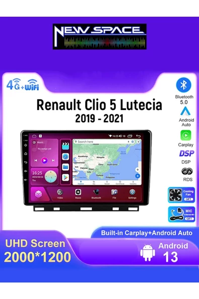 RENAULT CLİO 5 ANDROİD 6GB RAM 128GB ROM 8 ÇEKİRDEK CARPLAY MULTİMEDYA ürün görseli 1