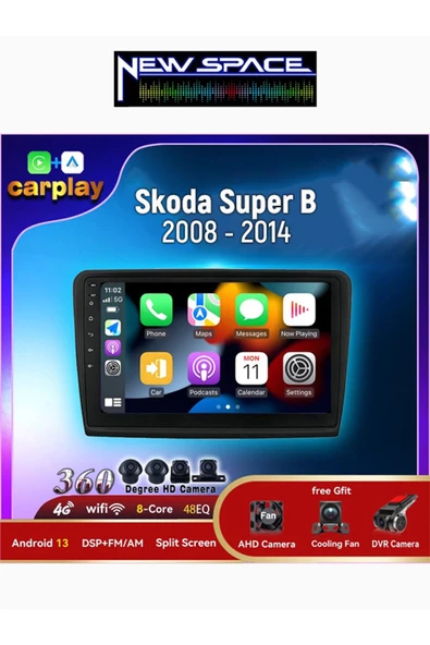 SKODA SÜPER B ANDROİD 6GB RAM 128GB ROM 8 ÇEKİRDEK CARPLAY MULTİMEDYA ürün görseli 1