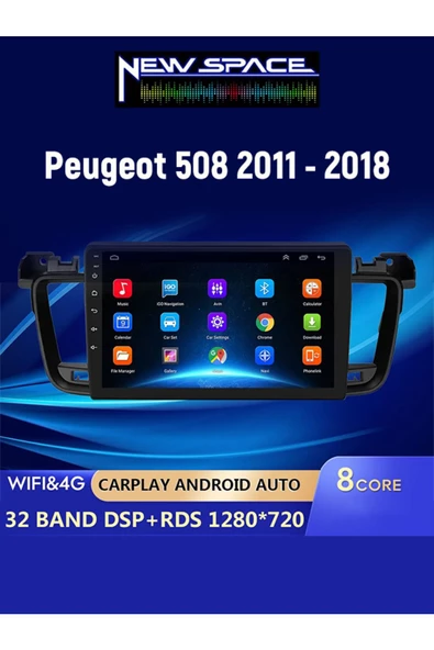 PEUGEOT 508 ANDROİD 2GB RAM 32GB ROM CARPLAY NAVİGASYON MULTİMEDYA ürün görseli 1