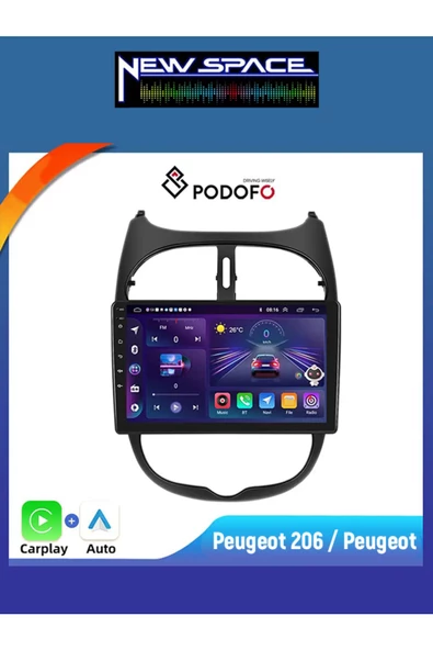 PEUGEOT 206 ANDROİD 8GB RAM 128GB ROM 8 ÇEKİRDEK CARPLAY MULTİMEDYA ürün görseli 1
