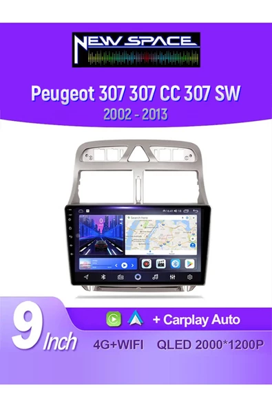 PEUGEOT 307 ANDROİD 6GB RAM 128GB ROM 8 ÇEKİRDEK CARPLAY MULTİMEDYA ürün görseli 1