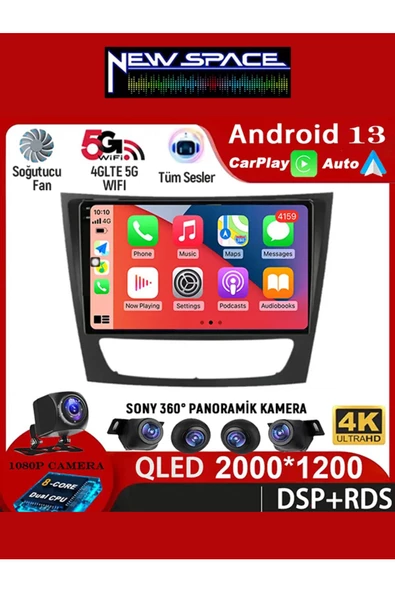 MERCEDES W211 ANDROİD 6GB RAM 128GB ROM 8 ÇEKİRDEK CARPLAY MULTİMEDYA ürün görseli 1