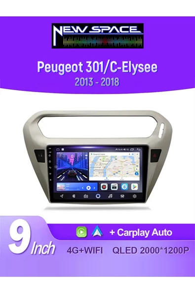 PEUGEOT 301 ANDROİD 8GB RAM 128GB ROM 8 ÇEKİRDEK CARPLAY MULTİMEDYA ürün görseli 1