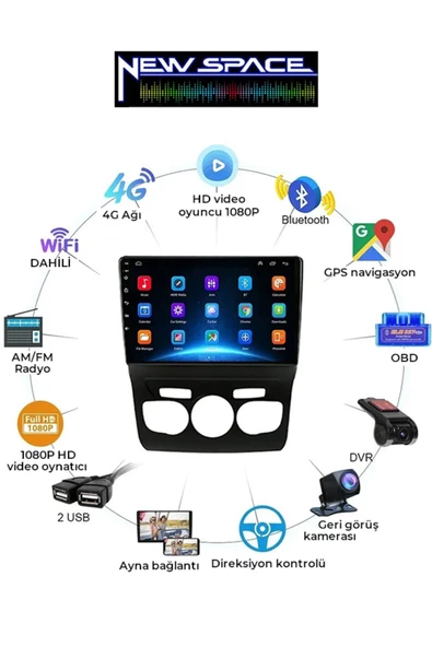 Ci?troen C4 Uyumlu Androi?d 6gb Ram 128gb Rom 8 Çeki?rdek Carplay Multi?medya ürün görseli 1