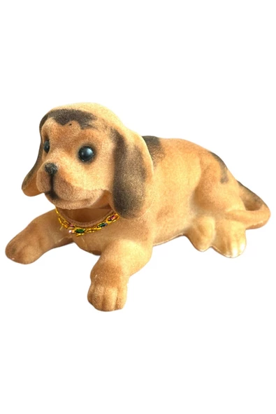 KAFA SALLAYAN KÖPEK ARABA SÜSÜ KAHVERENGİ RENK 14 CM ürün görseli 1