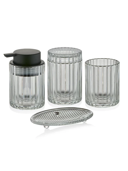 The Mia Vinka Banyo Seti 4 Parça Şeffaf 300 ml BNY0033 ürün görseli 1