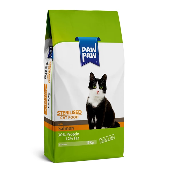 Paw Paw Sterilised Somonlu Kısırlaştırılmış Kedi Maması 15 kg ürün görseli 1