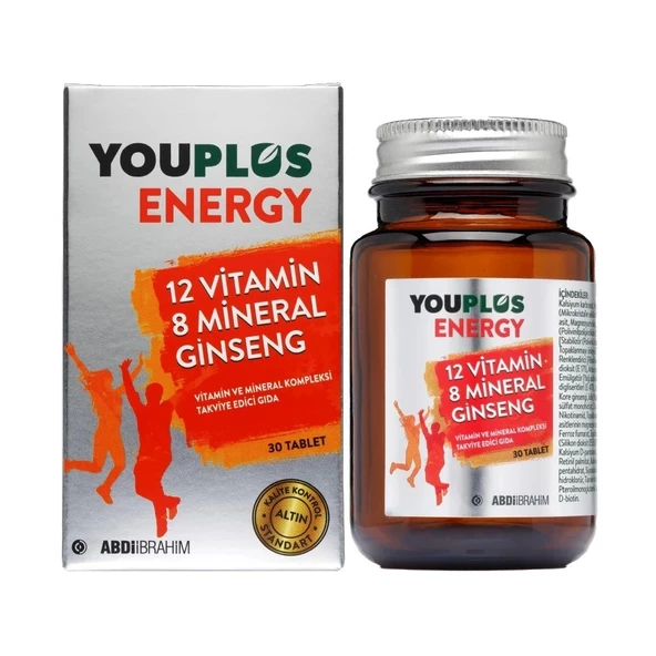 Youplus Energy Vitamin Ve Mineral Kompleksi Takviye Edici Gıda 30 Tablet ürün görseli 1