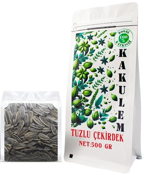 KAKULEM SERTİFİKALI Kavrulmuş İri Boy Tuzlu Ay Çekirdeği 500 GR ürün görseli 1