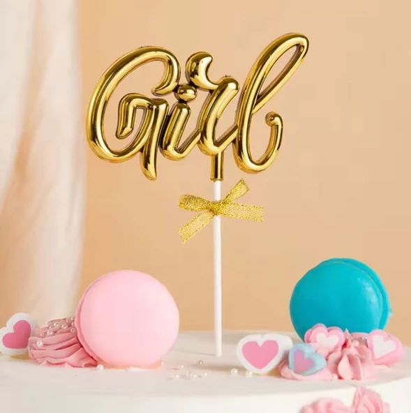 Pasta Üstü Çubuklu Girl Krom Gold 17 cm ürün görseli 1
