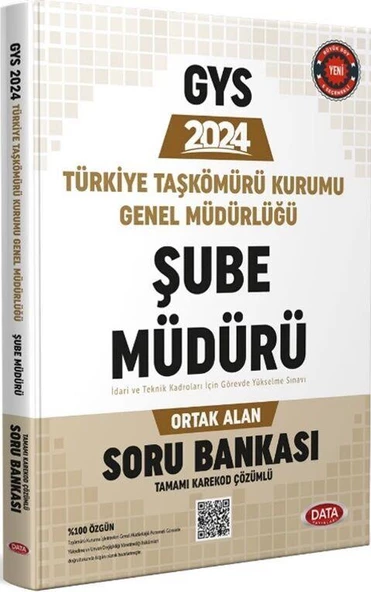 2024 Türkiye TaşKömürü Kurumu Genel Müdürlüğü Şube Müdürü Ortak Alan Soru Bankası Data Yayınları ürün görseli 1