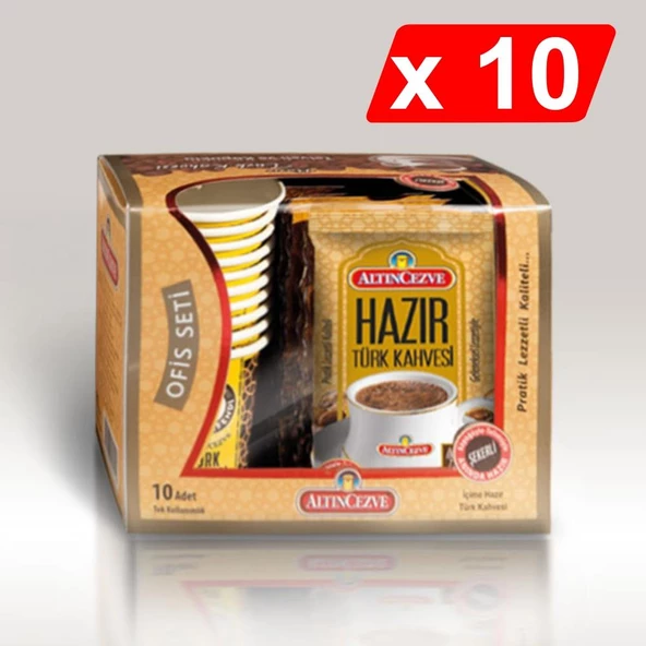 Altıncezve Hazır Türk Kahvesi Ofis Seti Şekerli 10 x 11 Gr- 10LU PAKET ürün görseli 1