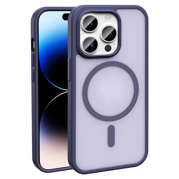 iPhone 14 Pro Kılıf Magsafe Şarj Özellikli Mat Arka Yüzey Sio Kapak ürün görseli 1