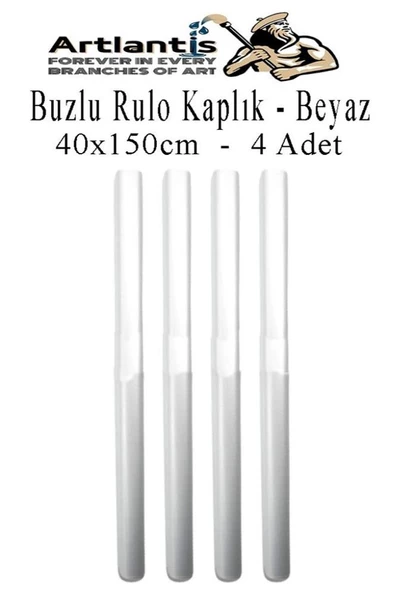 Buzlu Rulo Şeffaf Beyaz Kaplık 4 Adet 40x150 cm Defter Kitap Kaplığı Okul Öğrenci Rulo Kaplık ürün görseli 1