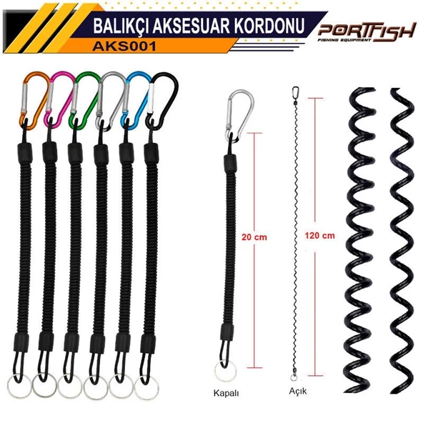 Portfish Karabinalı Balıkçı Aksesuar Kordonu [ 20*120cm ] ürün görseli 1