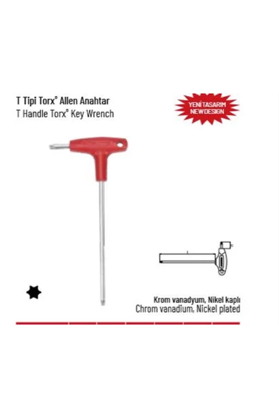 İzeltaş 2,5 MM T Tipi Torx Allen Anahtar ürün görseli 1