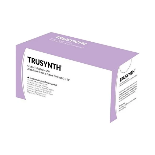 TRUSYNTH - PGA NO:1 EMİLEBİLİR CERRAHİ İPLİK 75CM KESKİN SÜTÜR 35MM 1 PAKET (12 ADET) ürün görseli 1
