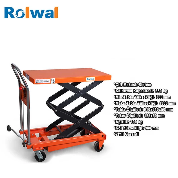 Rolwal 350 kg Çift Makaslı Yük Platformu - Resim 2