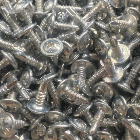 Rysb 3.9x25 mm 1250 Adet Beyaz Pul Başlı Matkap Uçlu Vida Otomatik Vida ürün görseli 1