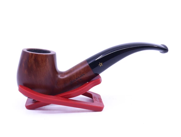 Şahin Sarı Yıldız Bent Billiard 9mm Filtreli Ebonit Saplı Pipo Mod L-10 247786 ürün görseli 1
