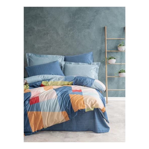 Cotton Box Modern Nevresim Takımı Çift Kişilik Cosy Mavi ürün görseli 1