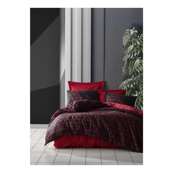 Cotton Box Dark Nevresim Takımı Tek Kişilik Shadow Bordo ürün görseli 1