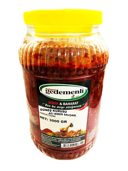 GÜNEŞ KURUSU EV TİPİ ACI BİBER SALÇASI 3KG ürün görseli 1