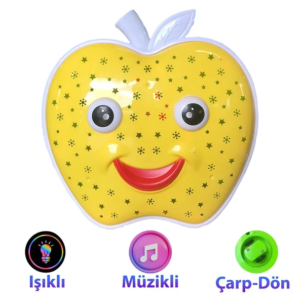 Müzikli ve Projektörlü Eğlenceli Elma Oyuncağı ürün görseli 1