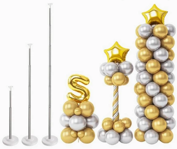 Balon Sdandı Pleksi Metal Çubuk Balon Kulesi 210 cm ürün görseli 1