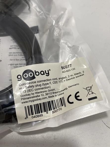 Goobay 50077 Güç Kablosu 2 Metre - Resim 3