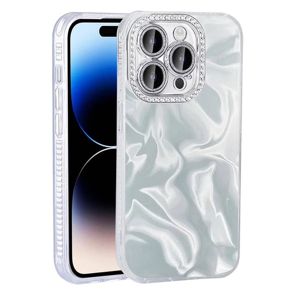 iPhone 15 Pro Kılıf Airbagli Parlak Taş Detay Tasarımlı Esila Kapak ürün görseli 1