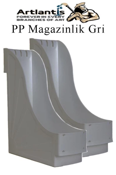 Plastik Magazinlik Gri 2 Adet Plastik Kutu Klasörü Magazinlik A4 Dosya ve Masa Düzenleyici Sınıf Ev Ofis ürün görseli 1