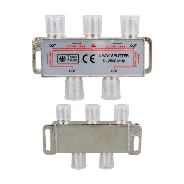 Ayt 5-2500 Mhz 1-4 Splitter Uydu Çanak Anten Sinyal Çoklayıcı ürün görseli 1