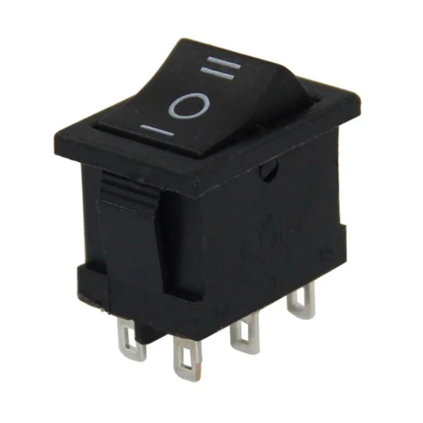 MİNİ IŞIKSIZ ANAHTAR 6P ON-OFF-ON 6P (IC-123-6) ürün görseli 1