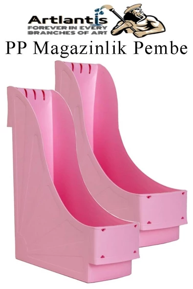 Plastik Magazinlik Pembe 2 Adet Plastik Kutu Klasörü Magazinlik A4 Dosya ve Masa Düzenleyici Sınıf Ev Ofis ürün görseli 1