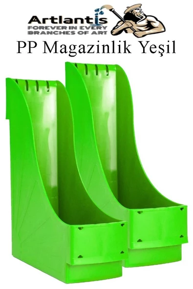 Plastik Magazinlik Yeşil 2 Adet Plastik Kutu Klasörü Magazinlik A4 Dosya ve Masa Düzenleyici Sınıf Ev Ofis ürün görseli 1