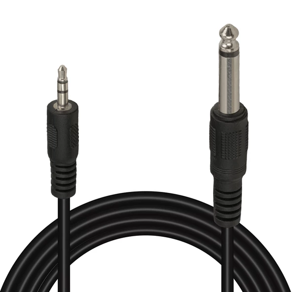 Powermaster 6.3 Mm Gitar to 3.5 Mm Stereo Ara Kablo 1.4 Metre 6.3 mm Dişi Girişi 3.5mm Erkek Girişe Çevirme Kablosu ürün görseli 1