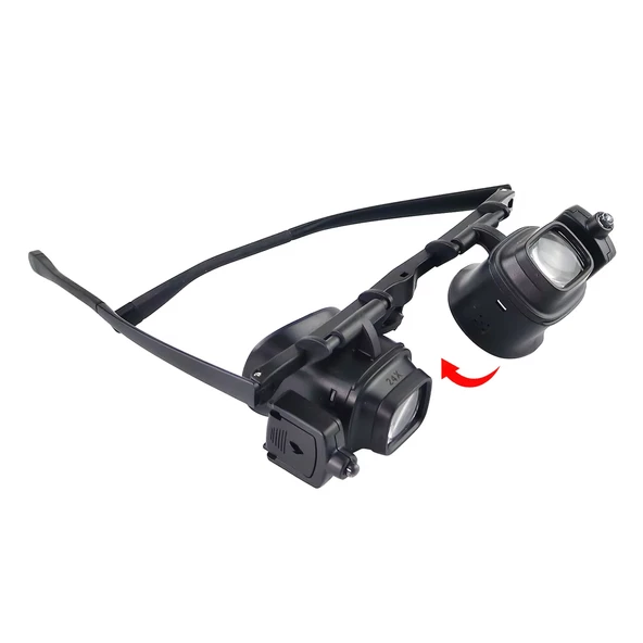 POWERMASTER PM-23691 24X PROFESYONEL TAMİRCİ KUYUMCU BÜYÜTEÇ GÖZLÜĞÜ ÇİFT AYDINLATMA LEDLİ (ANALOG GÖZLÜK) ürün görseli 1